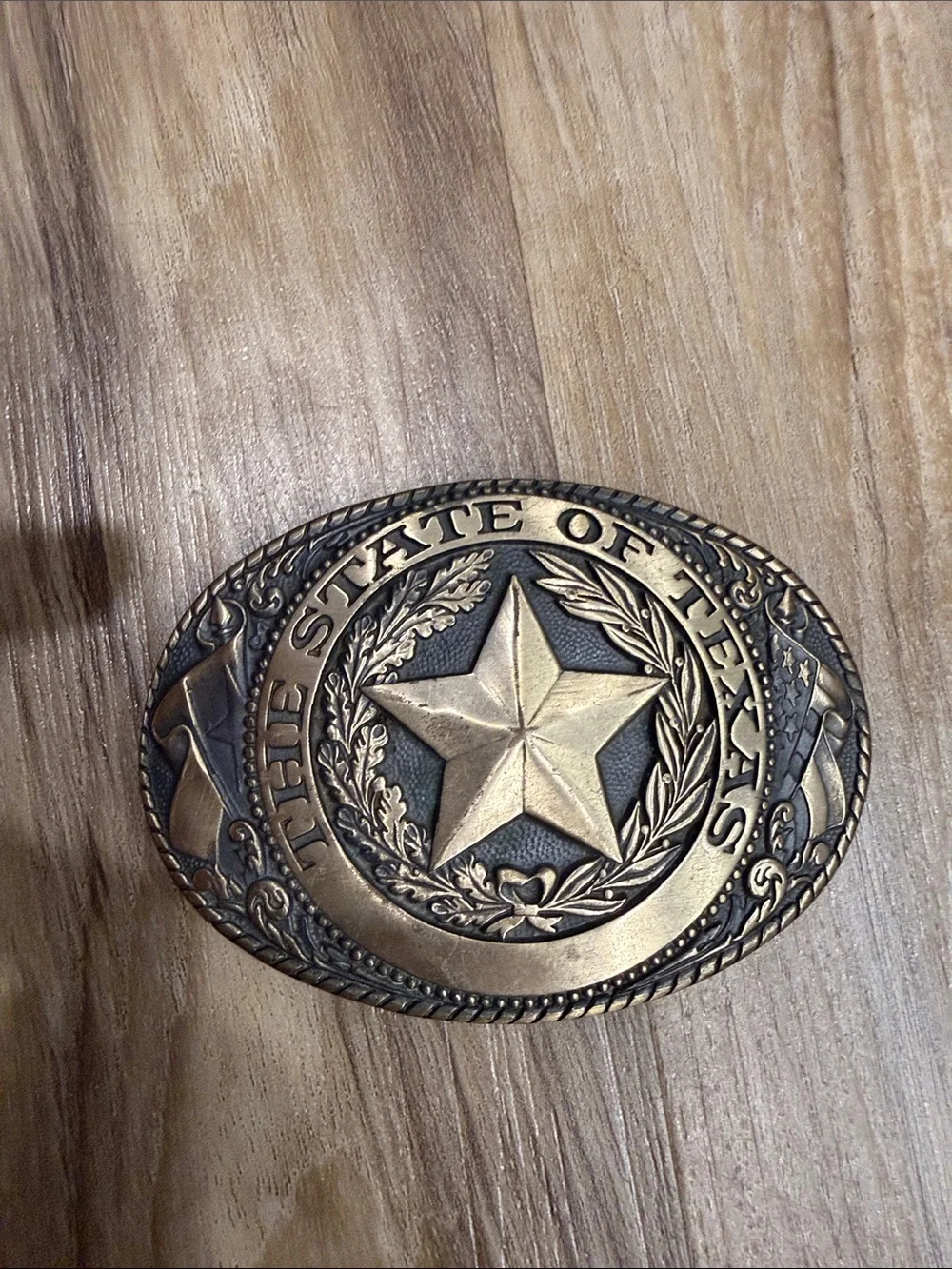 Tony lama brass State of Texas Belt buckle